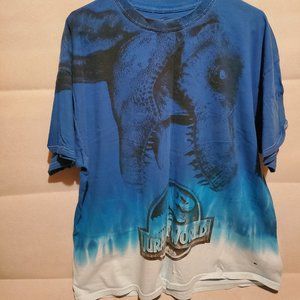 Jurassic World Mens 2XL Blue & White T-shirt